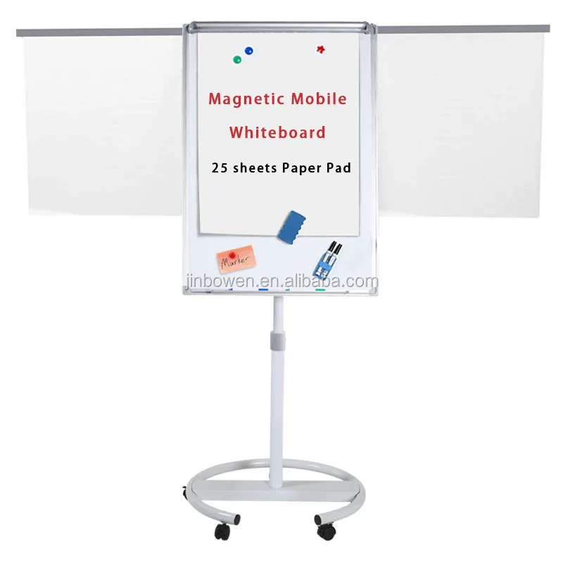 
KBW height adjustable flip chart easel whiteboard stand retractable whiteboard with wheels for office 