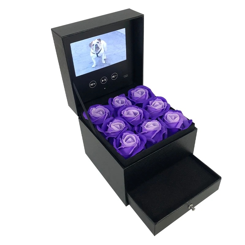 
Upload Your Video Lcd Screen Flower Box Wedding Invit Greeting Wedding Invitation Card 