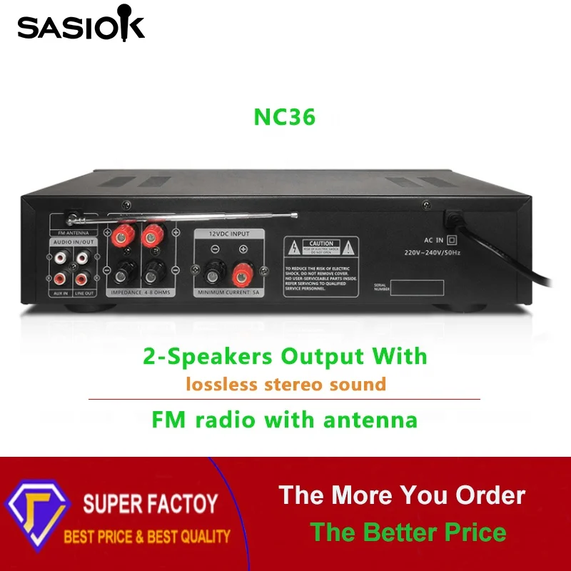 NC36 AC/DC 2 источника питания BT/USB/SD/MMC/AUX аудио вход Цифровой синий зуб караоке усилитель динамик Профессиональный FM радио/светодиод.
