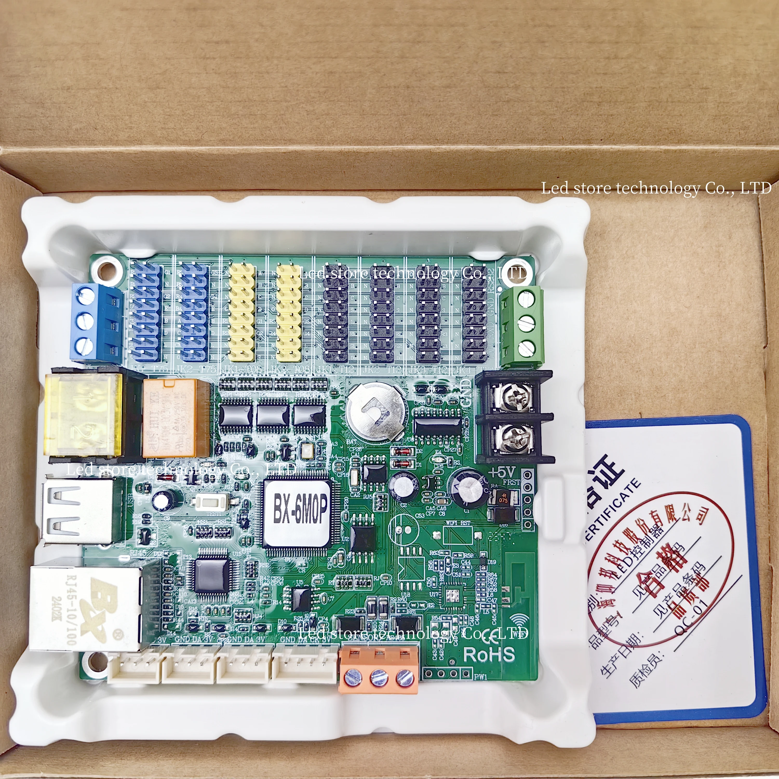 LED display network cluster controller single and dual color mode networking port +U disk control card BX-6M0P