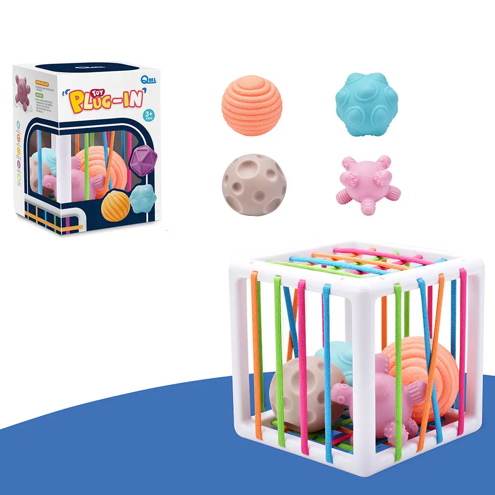 Baby Learning Early Educational Toys Plug In Toys Sensory Classification Nested Set Cube Educational Soft Silicone Toys
