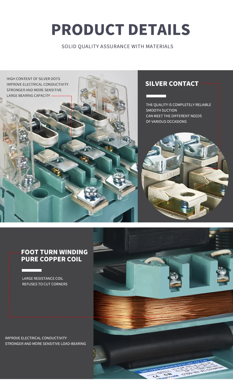 turnmooner CJ20-100 ac magnetic contactor 3 pole magnetic contactor 3 phase 220v/380v coil magnetic