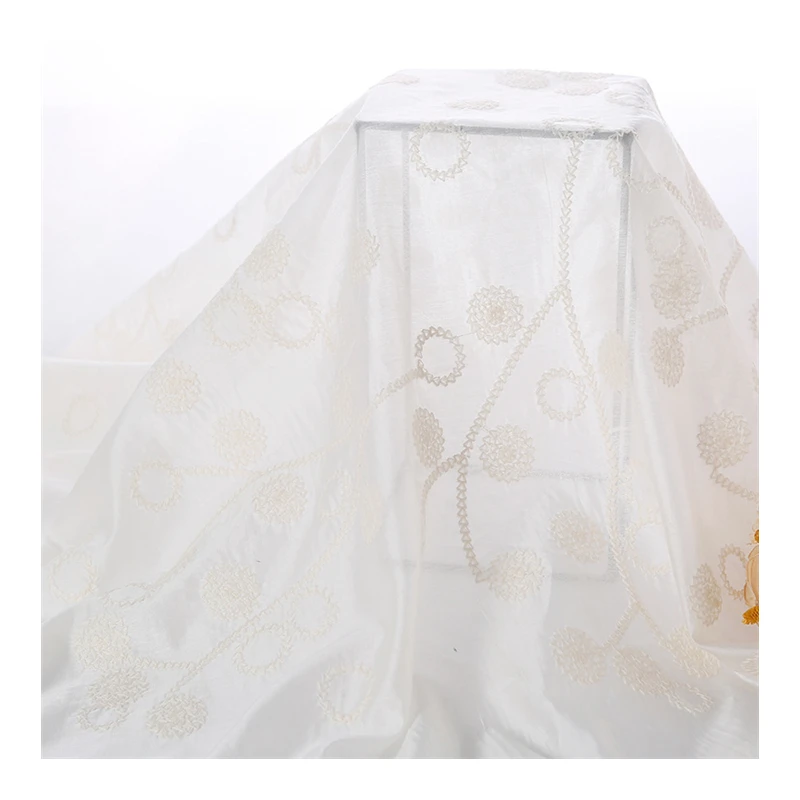 Manufacturers supply lyocell fiber cotton thread embroidery fabric fashion dress shirt home textile fabric