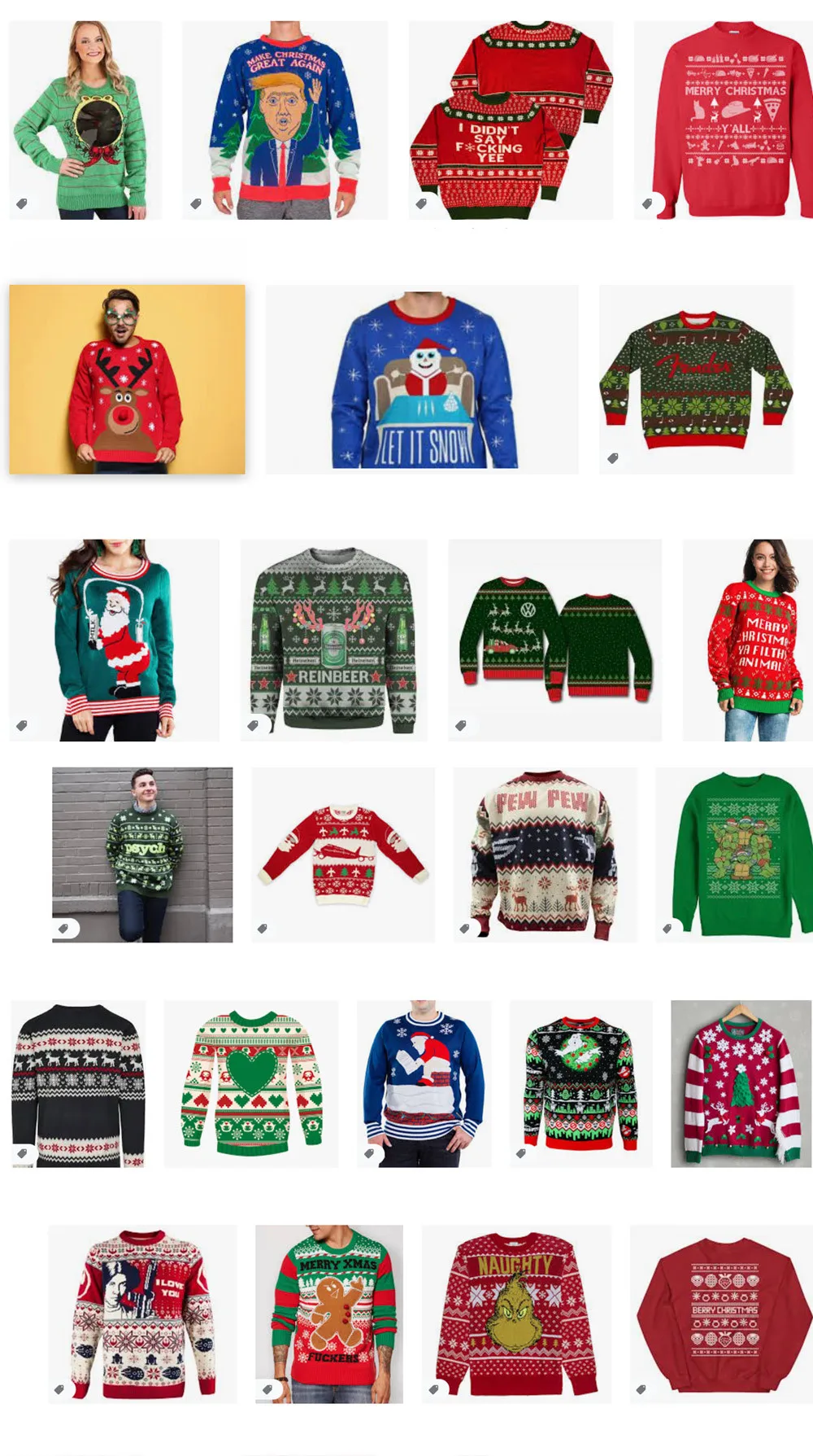 Custom Knitting Patterns Funny Crew Neck Couple Family Ugly Christmas jumper pullover Xmas Sweater For men