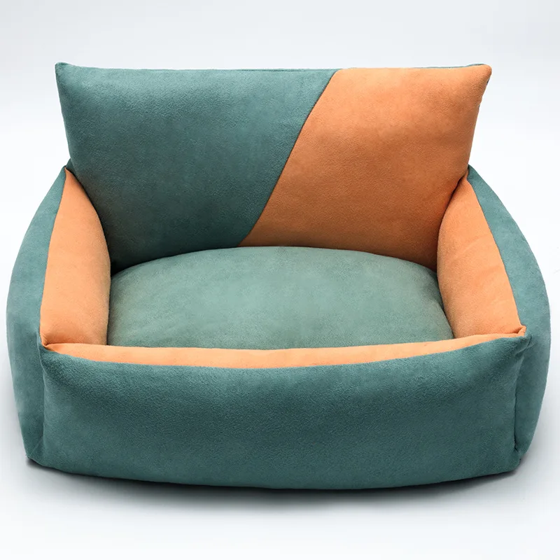 Fashion Detachable Washable Dog Beds Soft Comfortable Pet Calming Bed Sofa Cushion Mat