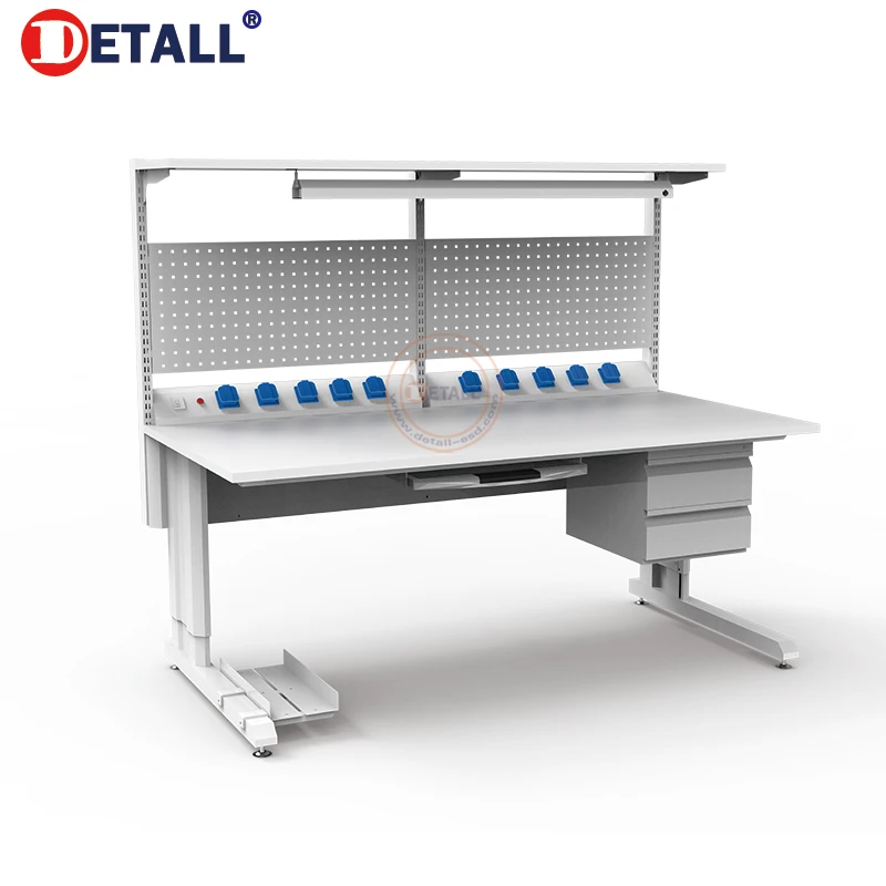Detall электронная резиновая твердая древесина esd Рабочий стол Антистатическая рабочая станция