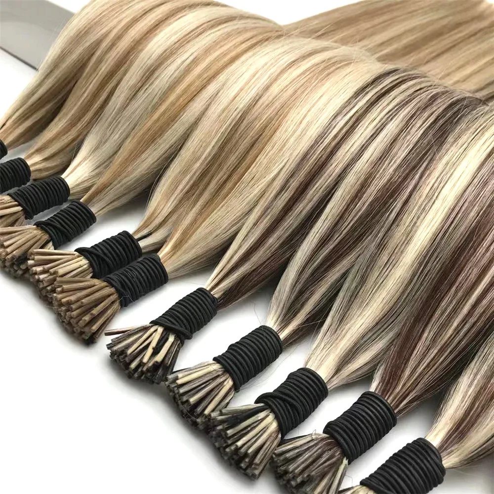 100% human remy double drawn keratin i tip brazilian hair extensions wholesale