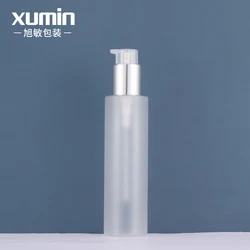 Wholesale bottle cosmetic silver circle 150ML plastic pet cosmetic for pump lotion bottle