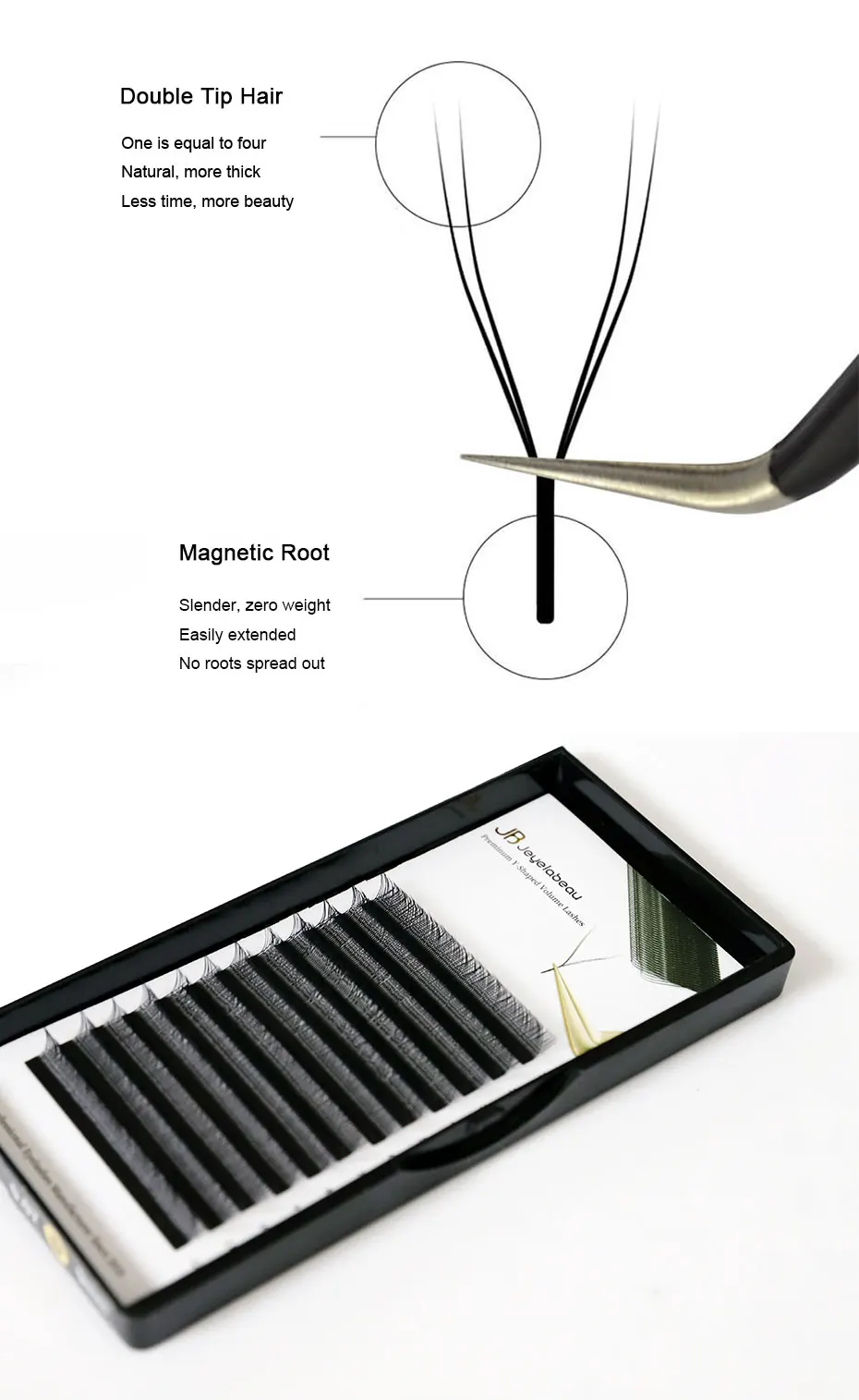 Superior Synthetic Hair Individual Eyelash Extension High Quality Y Lash 0.07 Thickness Makeup Korean Pbt Material OEM ODM