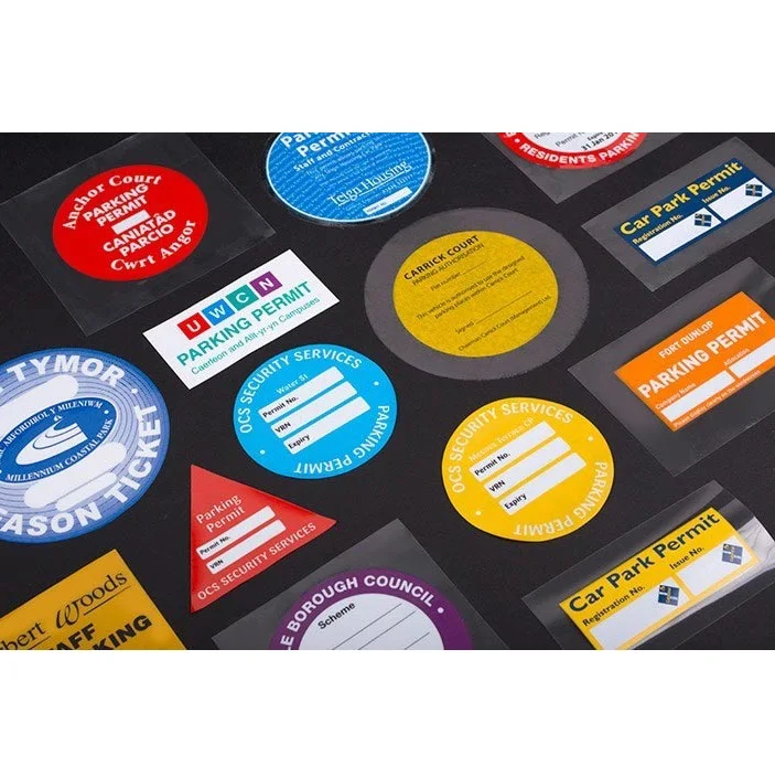 custom temporary parking permit car static cling windshield sticker