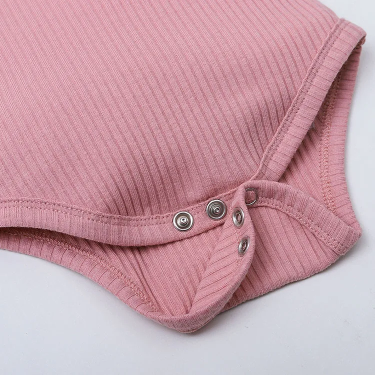 
0-12 months infant short sleeve baby solid 100% cotton romper suit for girl 