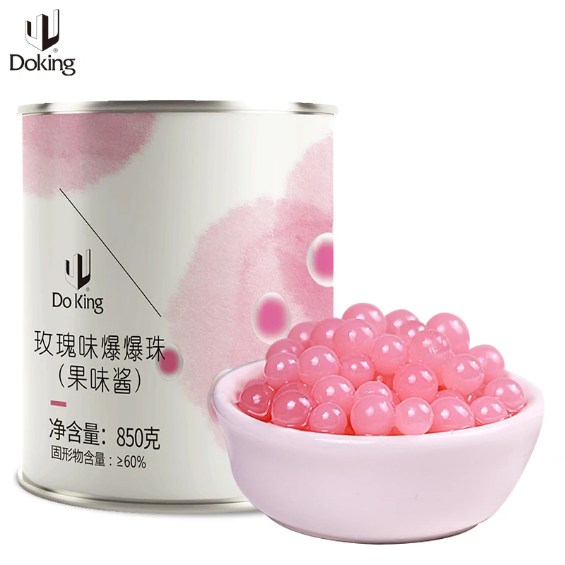 China Doking Bubble Tea Ingredients Burst Pulp Rose Popping Boba For Boba Tea