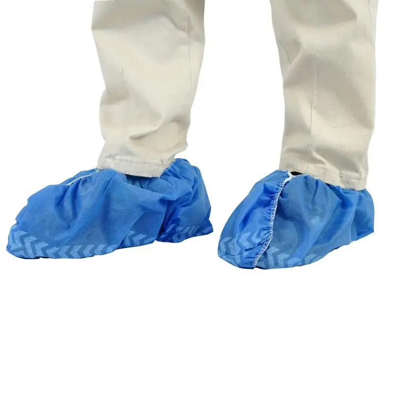 Factory Bestseller Non Woven Pe Shoe Cover Plastic Blue Cleanroom Medical Disposable Shoe Cover With High Quality