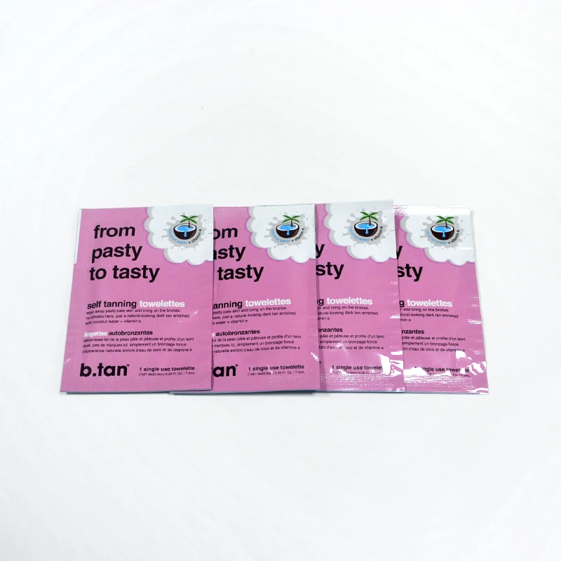 Disposable individual single pack wet wipes sunscreen wipes custom print wet wipes