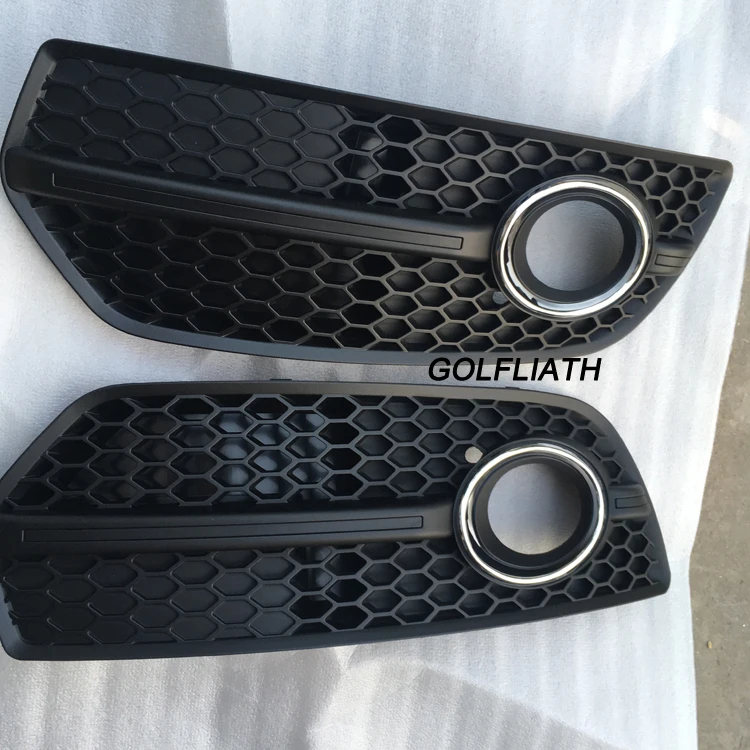 1 Pair Q5 change to SQ5/RSQ5 Front Lower Bumper Grill Fog Light Lamp Grille Cover For Q5 2009 2010 2011