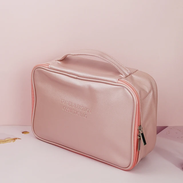 Индивидуальные OEM косметические мешки для мойки, розовый органайзер для косметики для женщин