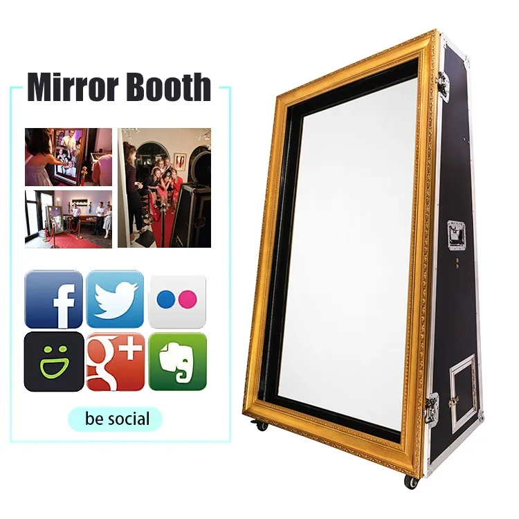 Party Supplies Magic Round Mirror Photo Booth Selfie PhotoBooth Mirror Video Booth Touch Screen With Camera And Printer