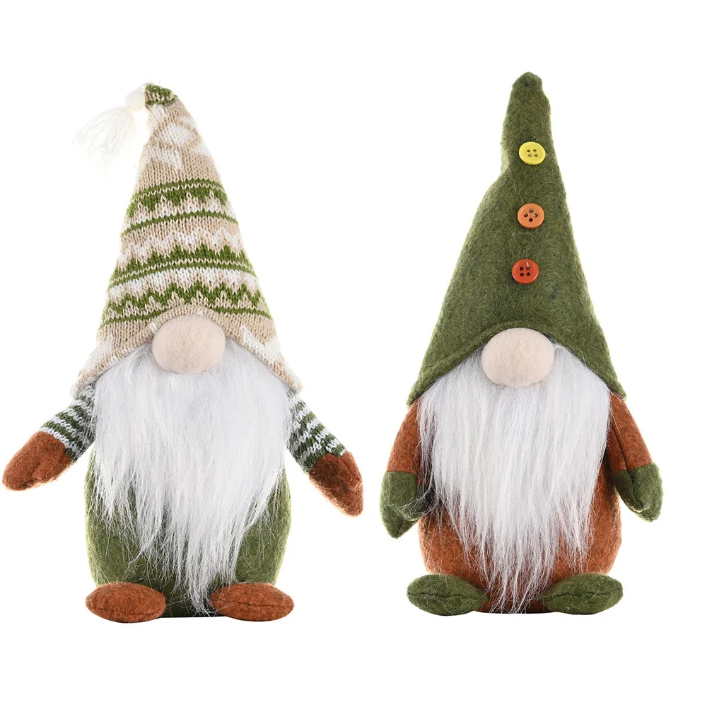 Christmas Faceless Gnomes Plush Elf Figurine Knitted Hat faceless Doll for Home Decoration