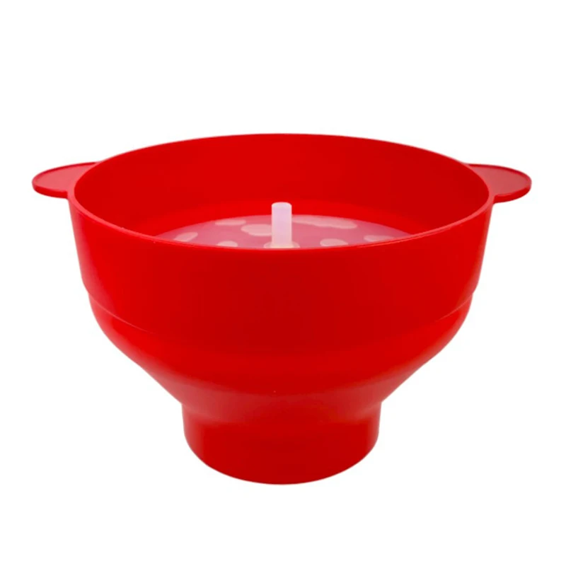 Popcorn maker bowl microwave collapsible popcorn maker silicone popcorn popper with lid handle