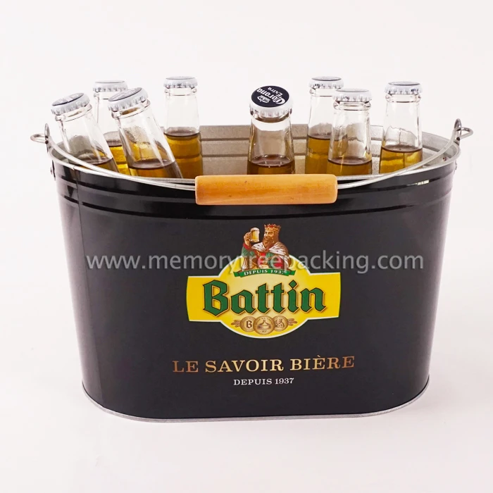 Metal Tin Ice Bucket for Party Decorations Wine Cooler and Holder