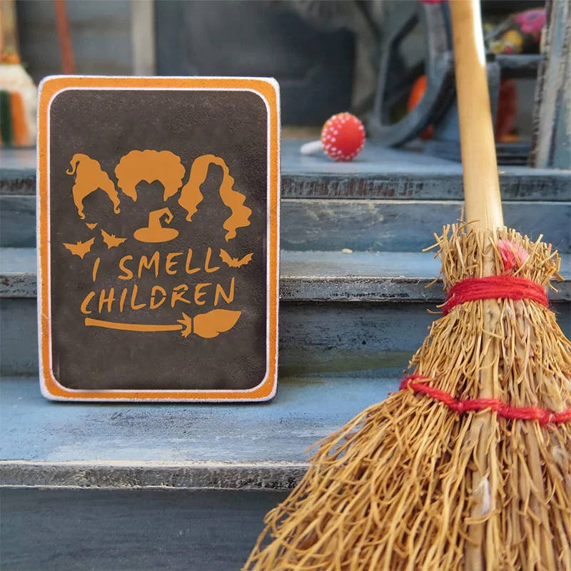 Happy Halloween/Trick or Treat/Spider Web/Skull/Bats/Cat/Ghost Painting Stencils for Halloween Decorations