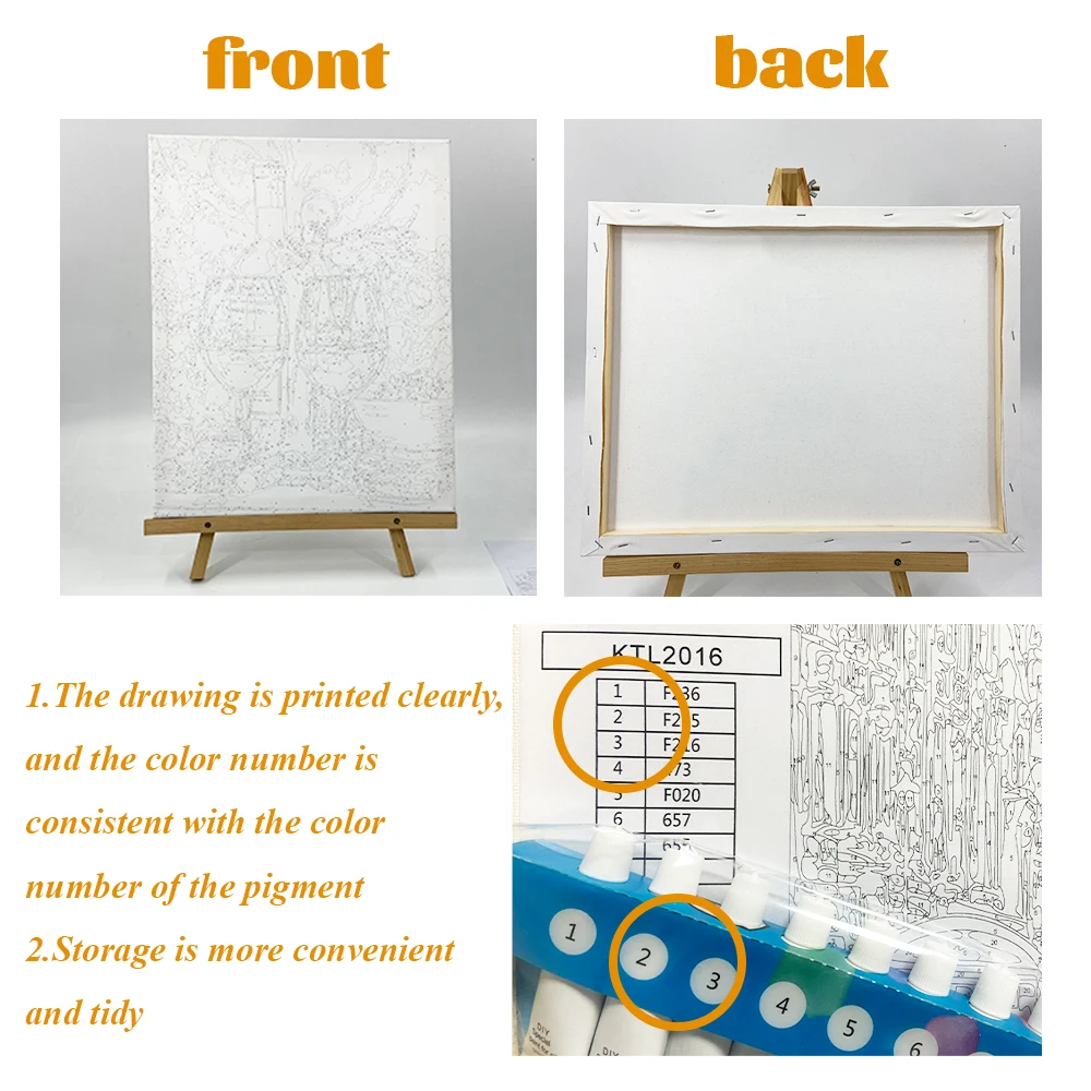 Frame Wholesale Diy Oil Painting By Numbers Cartoon Painting For Beginner Relaxing Style Paint By Numbers For Art Wall Decor