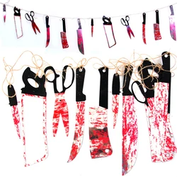 Halloween paper blood weapon knifes banner decoration
