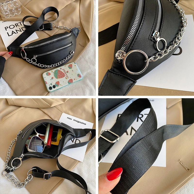 Wholesale Women PU Leather Waist Belt Wallet  Fanny Pack Bag