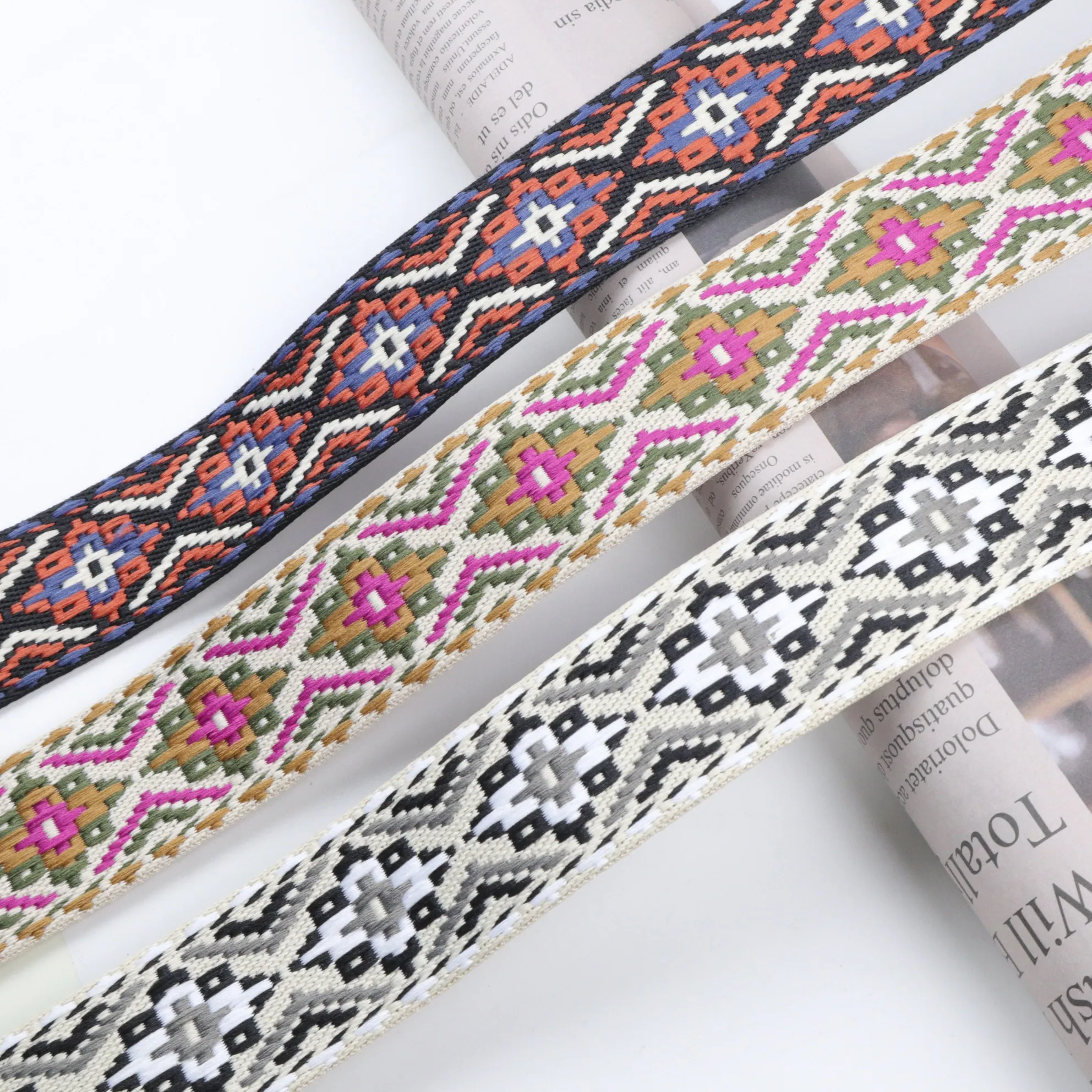 High quality jacquard ribbon customized design wholesale customization 100% polyester sustainable nylon polyester material