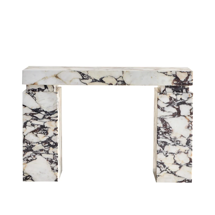 Newstar Luxury Modern Marble Console Table Hallway Table Italian Marble Calacatta Viola Console Table