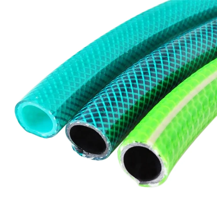 Flexible Fiber Braided Reinforced PVC Garden Pipe Plant PVC Garden Hose for Water Irrigation 1/2inch 30m /roll 10bar 145 psi