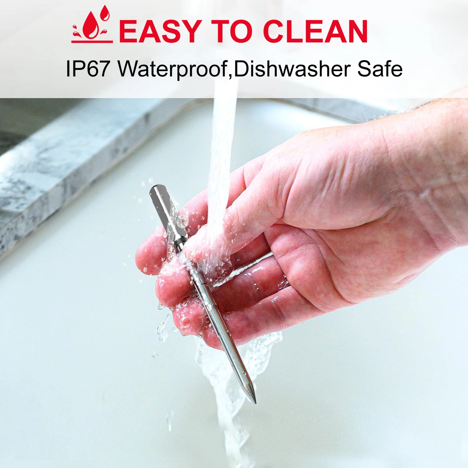 Smart Wireless Digital Food Thermometer for Kitchen Use Remote Monitoring BBQ Grill Oven Smoker Air Fryer Cooking Temperature