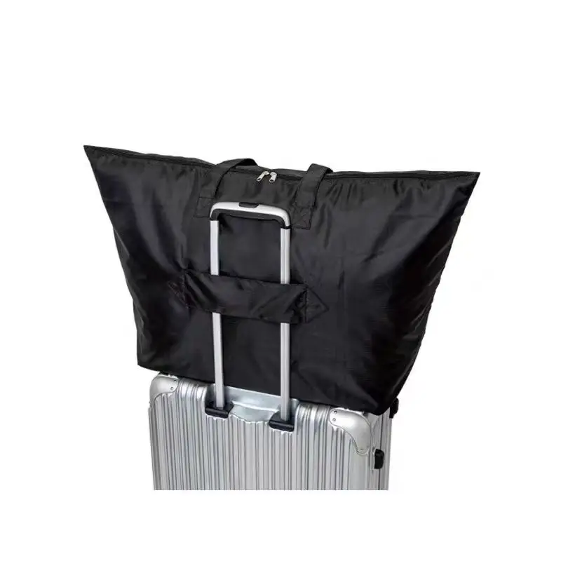 Foldable travel tote bag cartoon black large capacity travel storage bag moving handbag sports bag