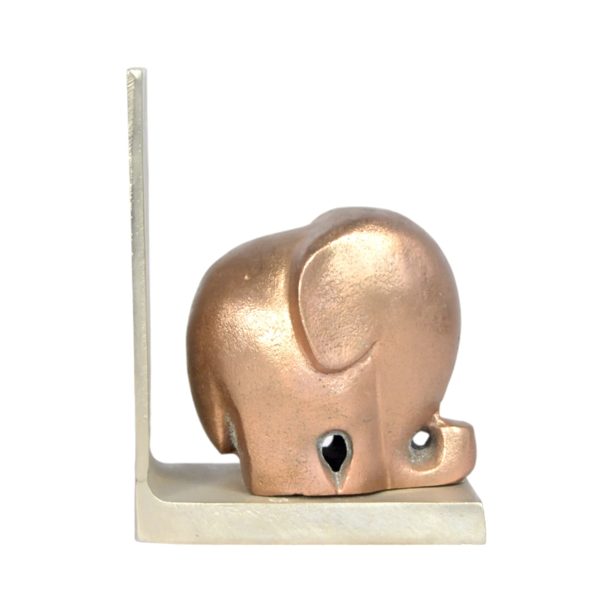 High Quality Custom Metal Aluminum Book Ends With Elephant Shape Home Office Library Decorative Book Stand Metal Bookends
