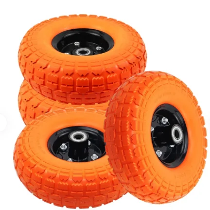10 inch 4.10/3.50-4 pu foam tyre 410/350-4 solid wheel used on hand truck trolley