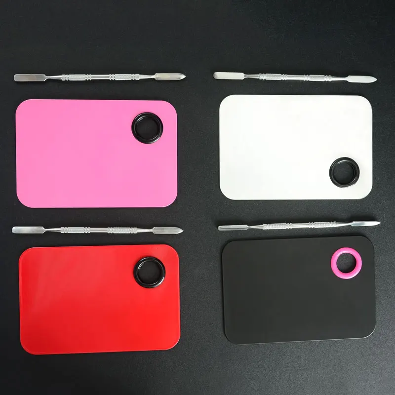 Перфорированная пустая Палетка теней для век в форме бабочки, контурная Палетка из нержавеющей стали для смешивания косметики на заказ, Палетка для макияжа с лопаткой