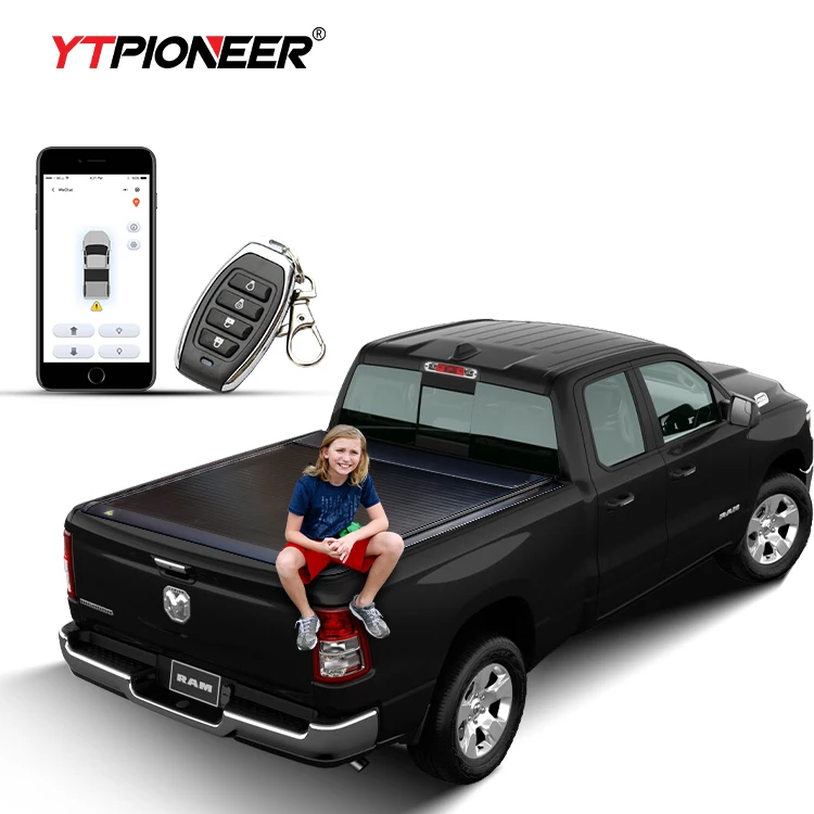 YTPIONEER Aluminum Hard Retractable Pickup Truck Bed Cover Electric Tonneau Cover For Dodge Ram 1500