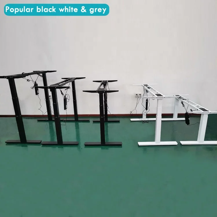 Modern office 3 stage electric desk sit stand adjustable height dual motor electric desk frame