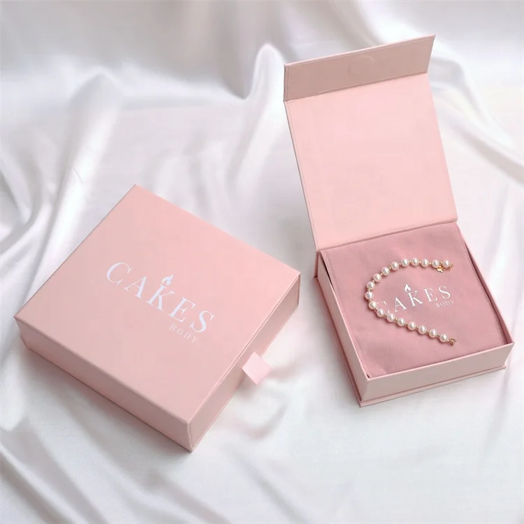 Fashion OEM Professional Custom Printed Cardboard Necklace Magnetic Box With Own Logo Luxury Jewelry Packaging Box