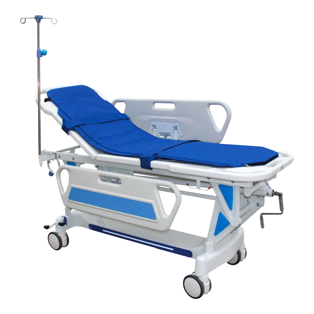 Medical Stainless Steel Patient Transfer Equipment Ambulance Stretcher Trolley for Height Adjustment