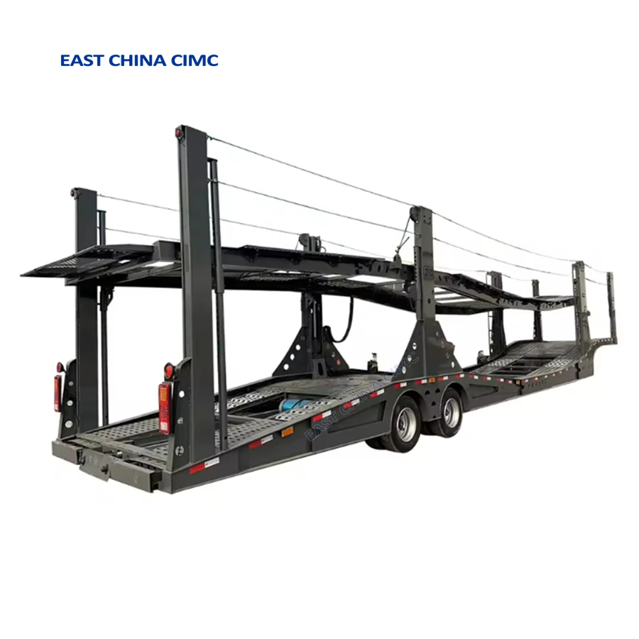 2 Axles 10 Tons Car Carrier Truck Trailer For 10 Sets Vehicles Transport