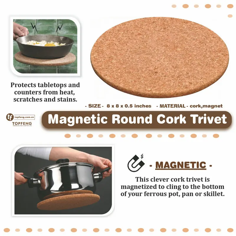 Magnetic Cork Trivet Magnetic Cork Trivet Heat Resistant Non Slip Coaster Table Protection Mat Pan Stand