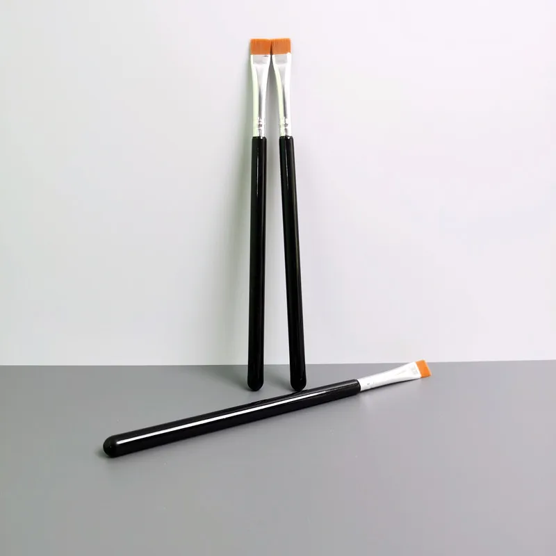 Flat Eyeliner Eyebrow Concealer Brush Pro Small Flat Definer Firm Stiff Thin Synthetic Bristle Lash Liner