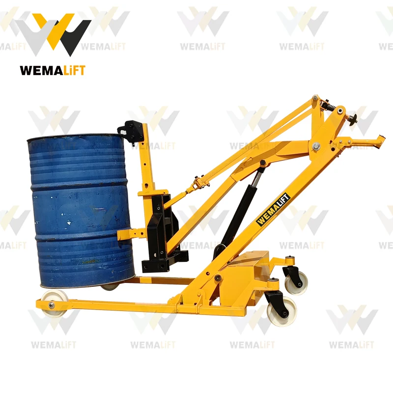 GL-0121 Curving Boom Loading&Unloading Forklift 500kg for Oil Drum Grabbers Manual Truck