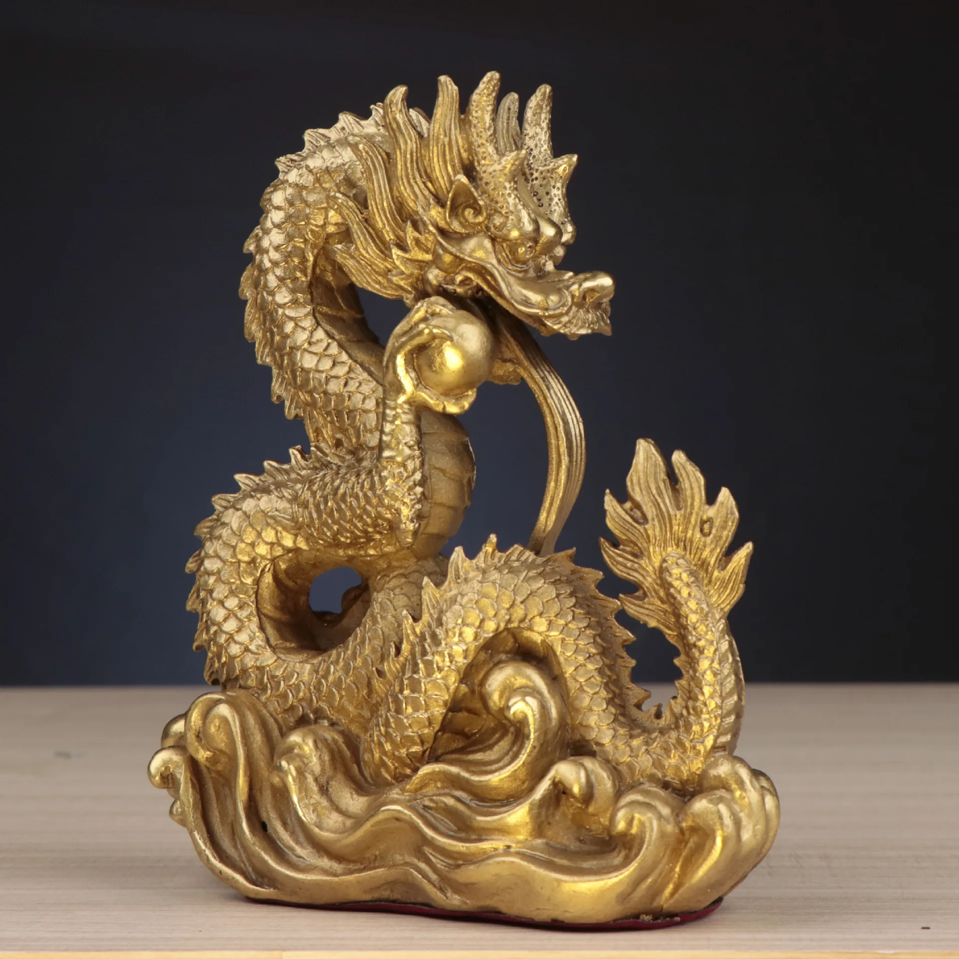 Dragon Sculpture indoor home Decoration Metal Animal Crafts Chinese Dragon Statue