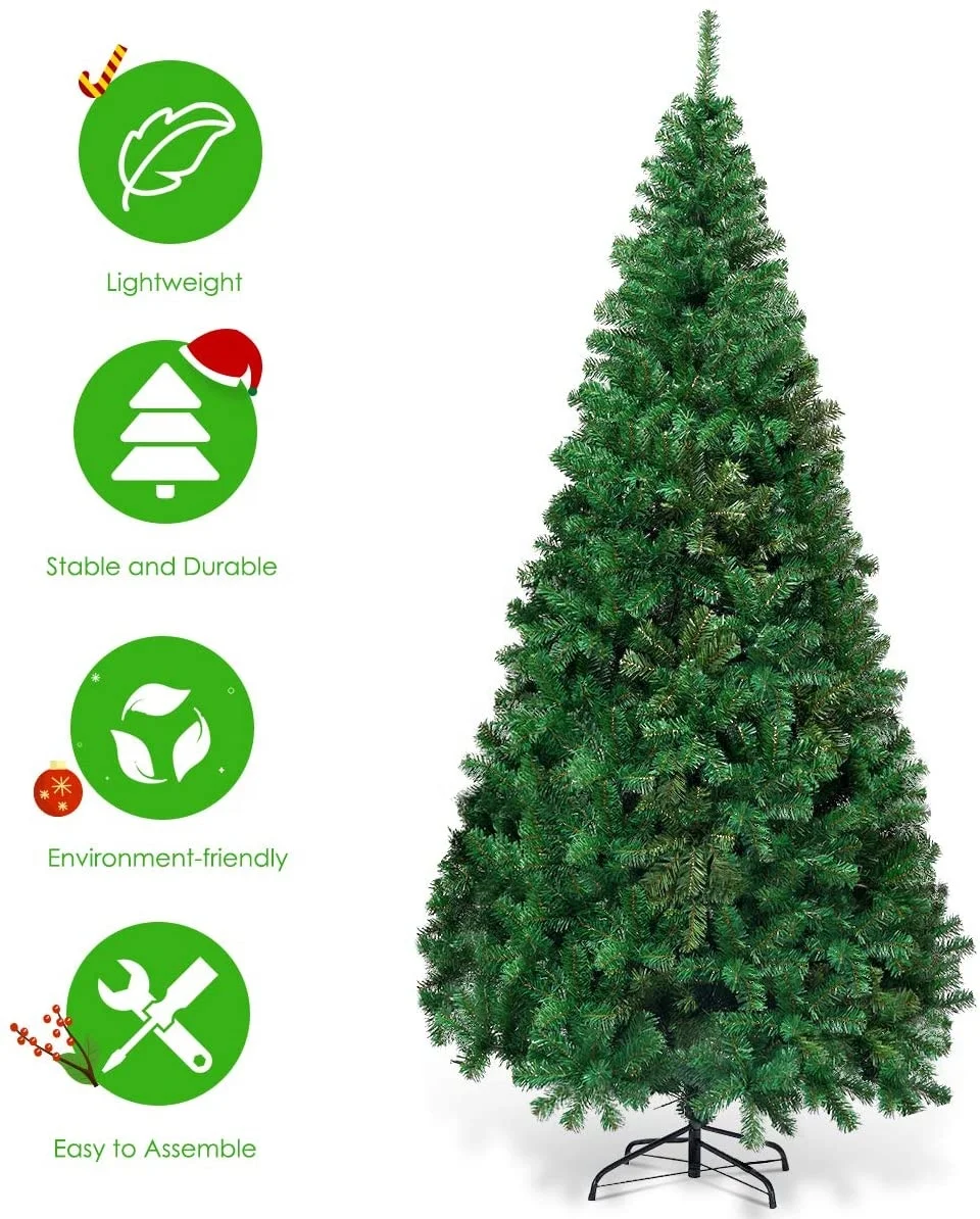 6FT Artificial Christmas Tree Xmas Pine Tree with Solid Metal Legs Perfect for Indoor and Outdoor Holiday Decoration