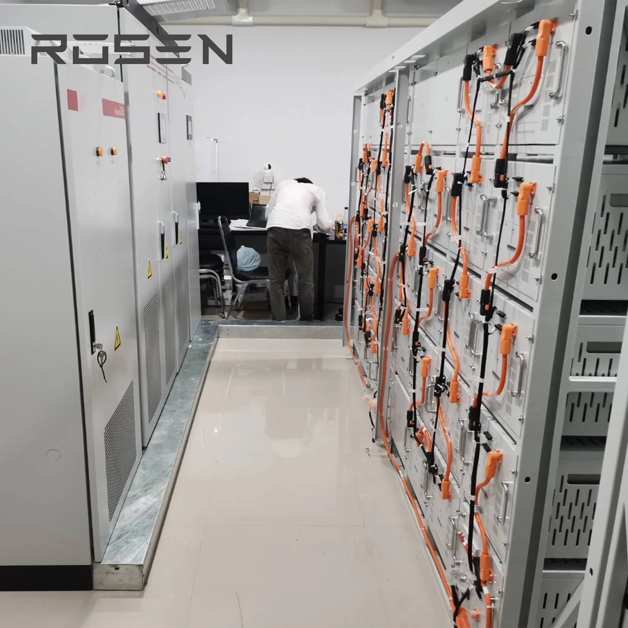 Rosen BESS 200KWH lithium battery energy storage system in outdoor cabinet with 100KW hybrid inverter