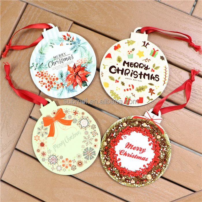 MDFSUB shipped in 3 days Christmas Tree DecorationSublimation Ornament Wood Ornaments Blank Sublimation Mdf Christmas Ornament