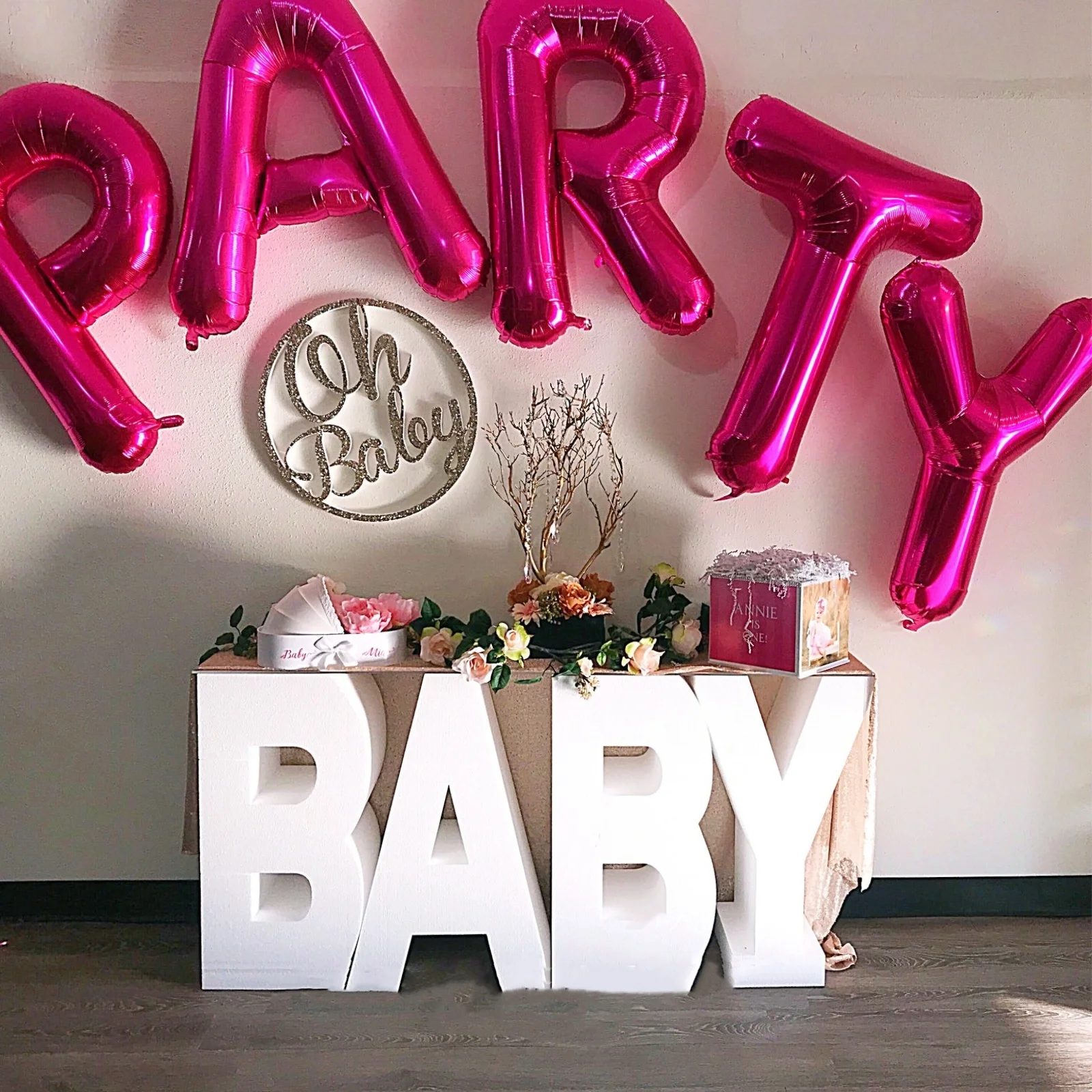 Custom 3D Foam Letters Baby Shower Bridal Table Logo Signs Numbers Birthday Word Characters Name Self Free Standing Large Events