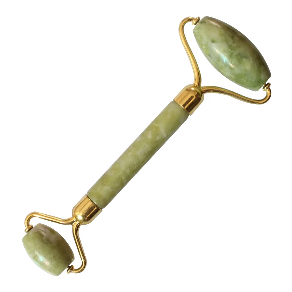 Hot Selling Green 100% Natural Jade Fashionable and Durable Jade Roller Face Massager for Face